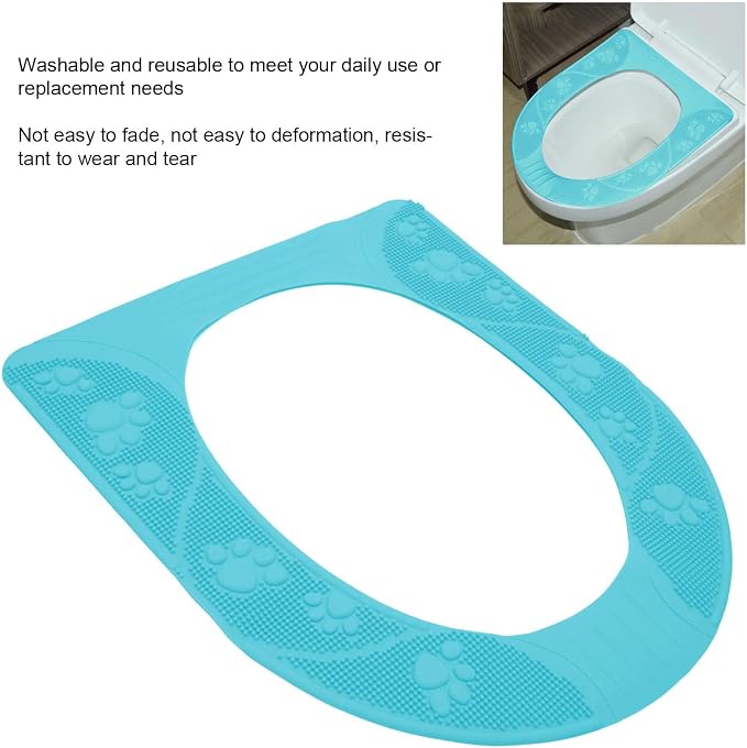 Reusable Toilet Seat Cover Universal Washable Silicone Non Slip Pad for Home and Travel Potty Toddler Covers Foldable Portable Camping Summer Training Toddlers Bags Stool Chairs