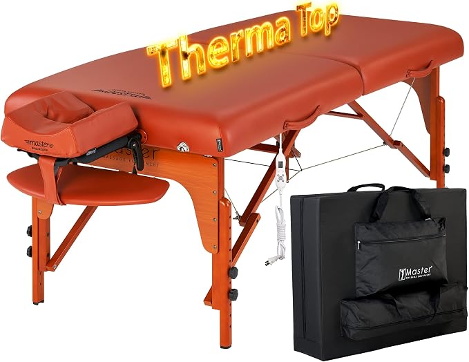 Master Massage 31" Santana Therma Top Portable Massage Table Package (Built in Heating Pads)- Esthetician Bed- Folding Massage Table with Heated Top