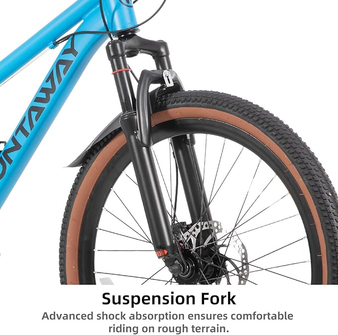 KEANO Huntaway 20 24 Inch Kids Bike for Boys & Girls Ages 7-12 Years Hardtail Mountain Bike for Kids with Aluminum Frame and 7-Speed Drivetrain Children Bicycle