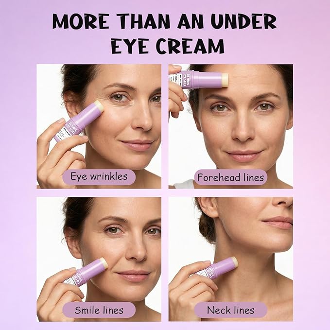 Retinol Eye Stick, Anti-Aging Under Eye Cream & Eye Balm Stick for Dark Circles and Fine Lines, Hydrating Eye Wrinkle Cream with Peptides, Travel-Friendly Eye Care for Smoother-Looking Skin, 0.38 oz