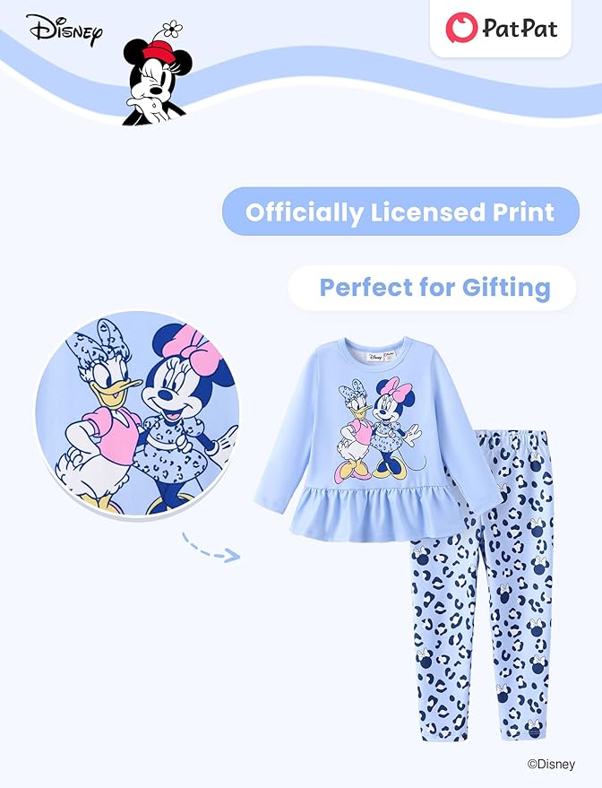 Disney Minnie Mouse Frozen Princess Marvel Toddler Girls Clothes Long Sleeve Sweatshirt + Leggings 2pcs Outfits Set 2-6Y