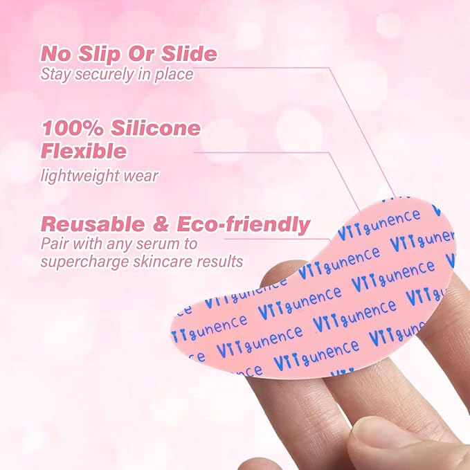 Under Eye Patches Silicone, 3 Pairs Reusable Under Eye Patches Mask Pad With Metal Cream Applicator, For Minimize Fine Lines Wrinkles, Visible Metal Case