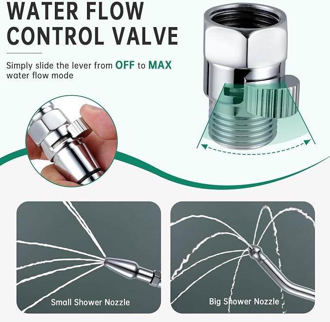 Shower Enema Kit, Shower Douche Nozzle Cleansing System with Water Control Valve for Men and Women Portable Cleaning