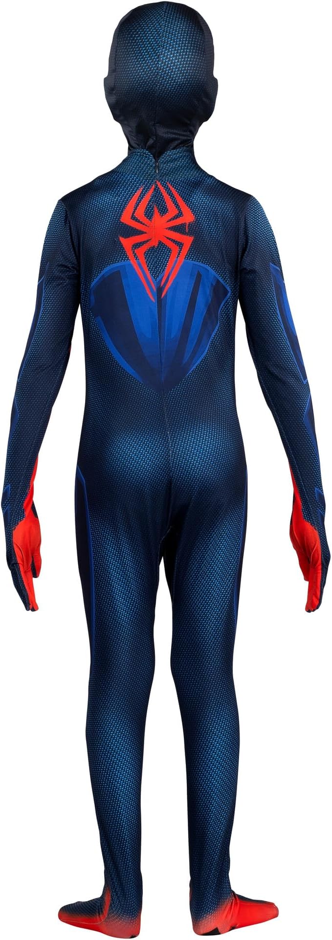 Marvel Miles Morales: Spider-Man Official Youth Deluxe Zentai Costume - Stretch Spandex with Hidden Zippers and Wrist Slits