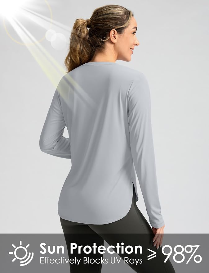 Women's Sun Shirts UPF 50+ Long Sleeve UV Protection Shirt Lightweight Quick Dry Workout Hiking Tops for Women