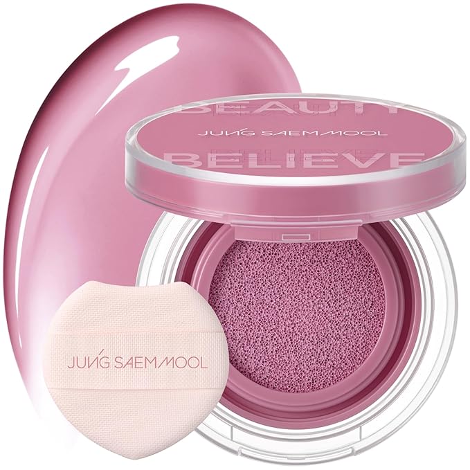 JUNG SAEM MOOL Artist Cushion Blush | Easy to Blend with Puff, Buildable Liquid Blush for Cheeks with a Dewy & Natural Finish, Korean Makeup (Blooming Pansy)