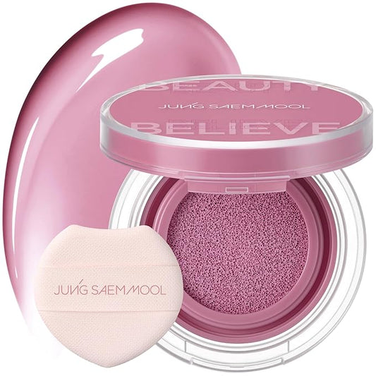 JUNG SAEM MOOL Artist Cushion Blush | Easy to Blend with Puff, Buildable Liquid Blush for Cheeks with a Dewy & Natural Finish, Korean Makeup (Blooming Pansy)