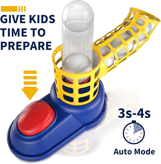 Bennol T Ball Set Toys for Kids 3-5 5-8, Kids Baseball Tee for Boys Toddlers, Auto Ball Launcher, Indoor Outdoor Outside Sports Tee Ball Set Toys Gifts for 3 4 5 6 Year Old Boys Toddler Kids