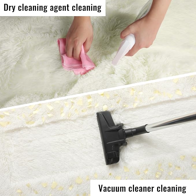 PAGISOFE White Fluffy Shag Washable Area Rugs for Living Room 5x7 Ft,Cream White Soft Shaggy Rugs for Bedroom,Office Ivory Carpet Boys Girls Dorm Pastel Rug for Kids Room Home Decor Aesthetic