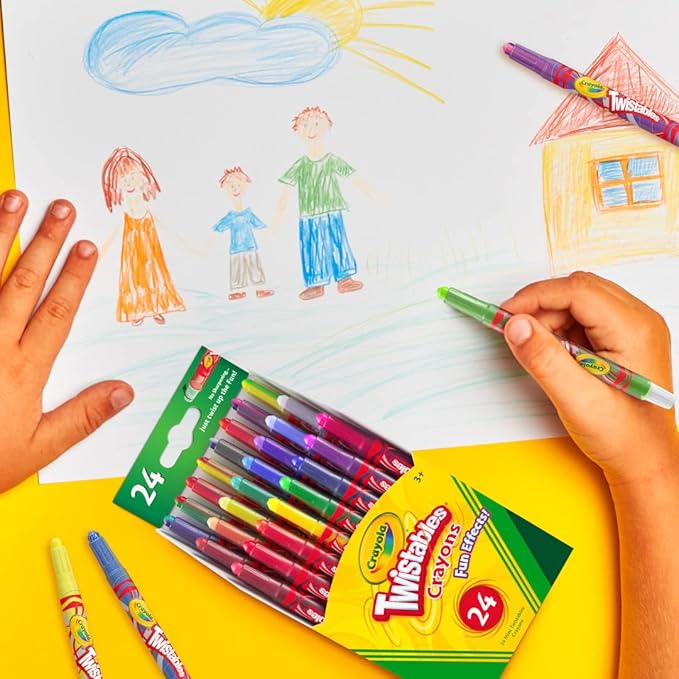 Crayola Twistables Crayons for Kids (24ct) No Sharpen Toddler Coloring Supplies, Less Mess, Easter Basket Stuffers & Gifts for Boys & Girls, Ages 3, 4, 5