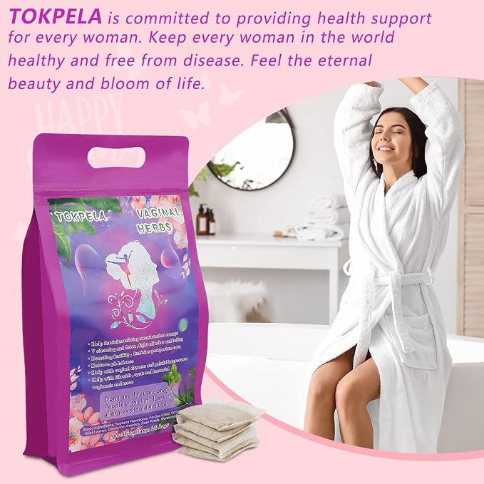 TOKPELA Yoni Herbs for Cleansing, 100% Organic V Steaming Herbs（Filter Bag Packaging), Yoni Kit, V Steam Herbs Tone & Rejuvenate for Women - V Cleansing，Ph Balance（20 Steams）