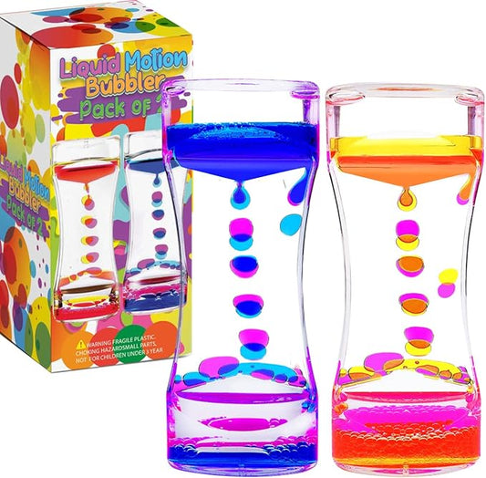YUE MOTION Liquid Motion Bubbler Visual Sensory Toys, Liquid Timer– New Big Calming Sensory Bubbler Toy- Colorful Liquid Hourhlass for Stocking Stuffers, Novelty Gifts