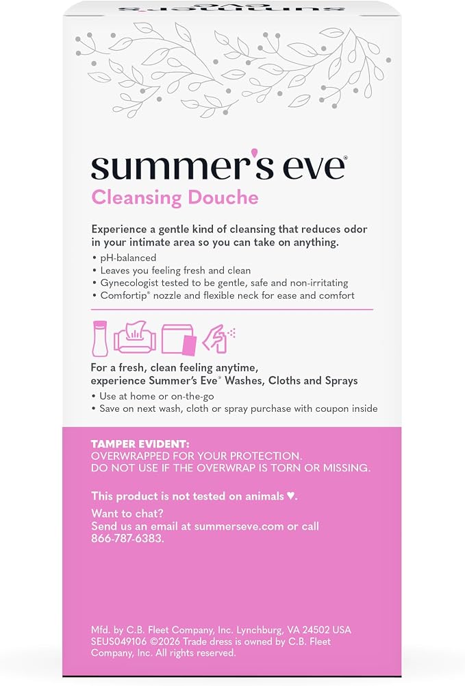 Summer's Eve Douche for Women, Island Splash, Gentle pH-Balanced Formula Helps Reduce Vaginal Odor, 2 Bottles 4.5 Oz Each, Pack of 6