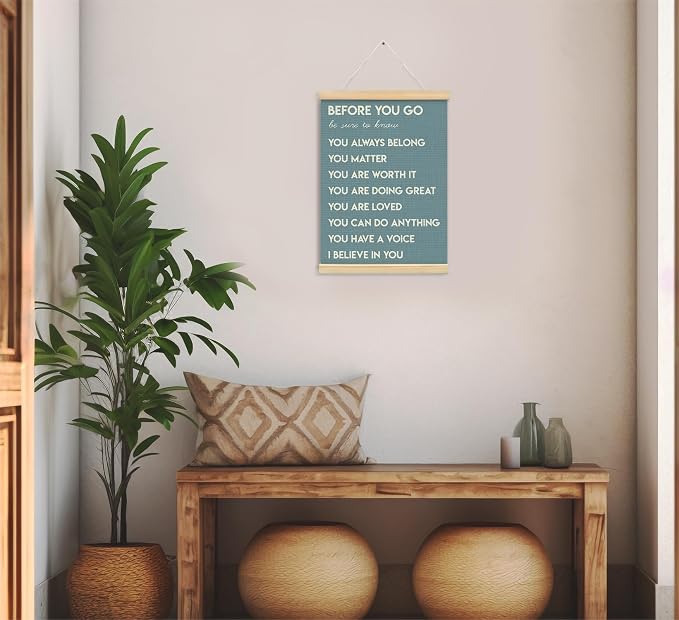 foedor Blue Health Positive Classroom Office Wall Art Decor,12x16 Inch | Affirmations Inspirational Therapist Nurse Wall Art Decor for Kids Teen Girls Room Playroom Wall Decor Wood Posters Framed