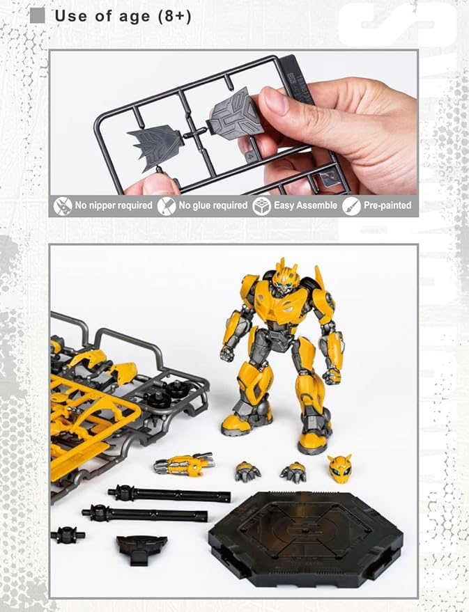 Transformers Bumblebee Figure Model Kit – B-127 Cybertron Easy to Assemble 3D Articulated Action Pre Painted Collectible Series Toys Hobby 08117