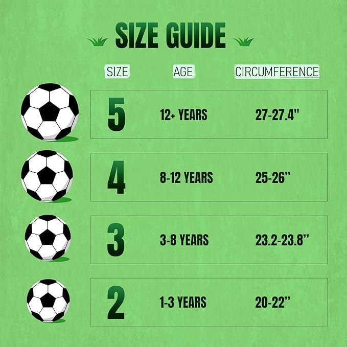 Soccer Ball Size 2 Size 3 Size 4 Size 5 with Pump Deflated - Single, 2 or 3 Pack Official Size & Weight Training Ball - Operation Christmas Child Shoebox - Gift for Toddler Kids Boys Girls Youth Adult