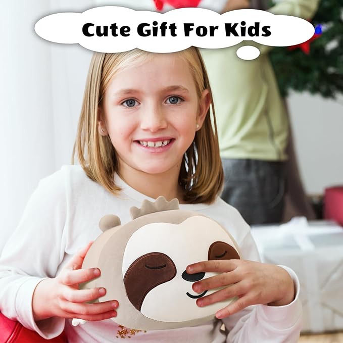 Weighted Sloth Stuffed Animals, Cute Weighted Sloth Plush, Soft Stuffed Weighted Plushie Pillow Gifts for Girls Boys(13.8" 1.6Lbs)