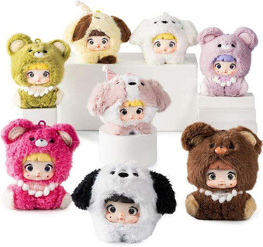 BEEMAI Nommi Baby Series Plush Blind Box 8PCs (Set of 8 No Repeat) Cute Figures Collectible Toys Birthday Gifts