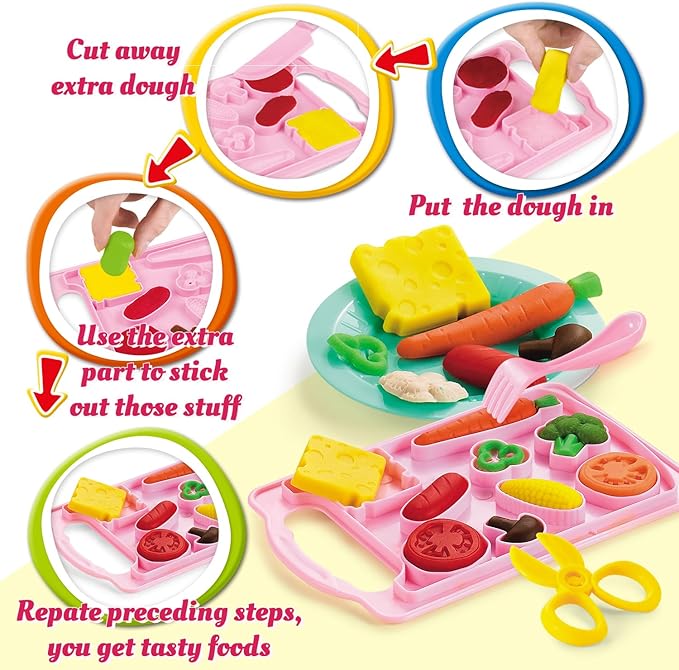 Color Dough Toys for Kid Kitchen Creations Little Chef Color Dough Set Games
