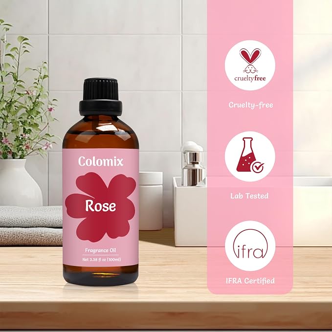 Premium 100ml Rose Fragrance Oil, Essential Oils for Diffusers for Home, Scented Oil for Soap-Making, Candle Scent Supplies and More DIY Projects, Spring Rose Diffuser Oils Gifts