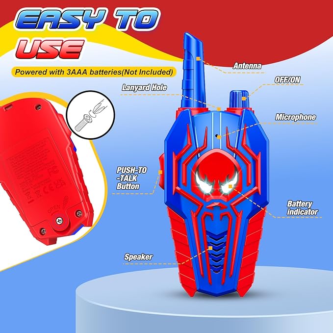Cool Walkie Talkies for Kids Boys: 3 Pack Kids Walkie Talkies Toys Gifts for 3 4 5 6 7 8 Year Old Girls Boys Family Camping Outdoor Toys Two Way Radio Boy Girl Gift Age 3-8