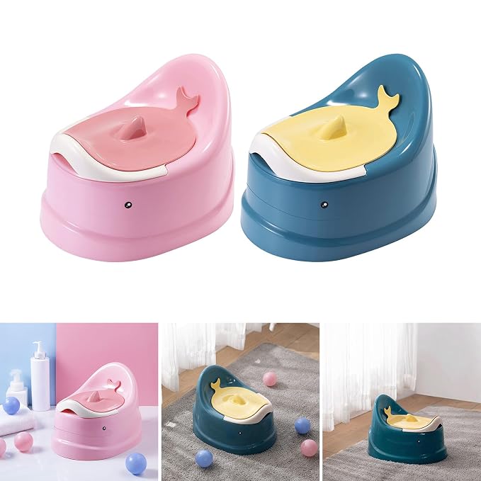 Portable Potty with Split Design & Lid for Toddler Travel Training Toilet Seat Chair for Gilrs Chair with Lid & Removable Container for Girls Seat for Toilet Nonslip