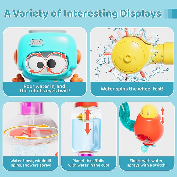 DIY Assemble Water Pipe, Bath Toys for Kids Ages 4-8, DIY Building Kit for Ages 5-7, Bathtub Time Birthday Gifts for Toddler 3 + Year Old