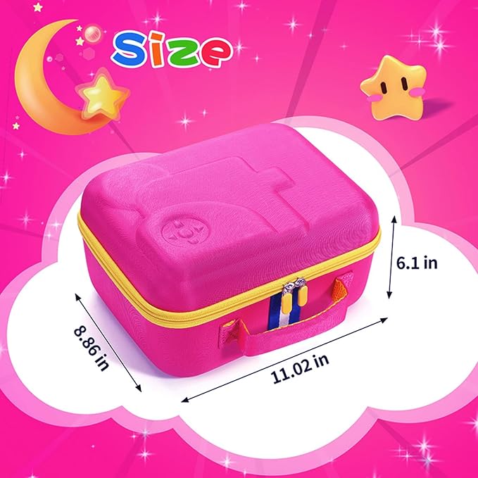 Hard Shell Case for Little Tikes Story Dream Machine Books Starter Set, Many Story Collection, Storytime/Little Golden Book Toys Storage Travel Bag (Rose Pink, Small)