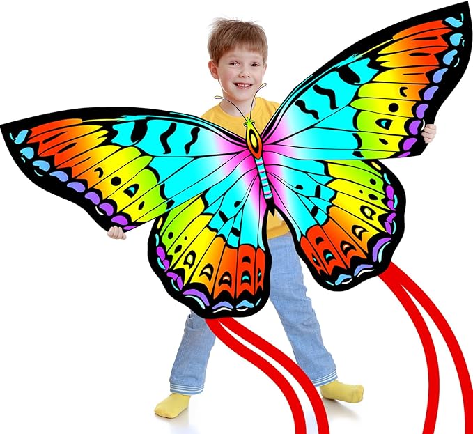 Butterfly Kites for Kids & Adults, Easy to Fly Design with Long Tail for Stability, for Kids Ages 4-8 & Beginners, Beach & Park Use | Family Outdoor Fun