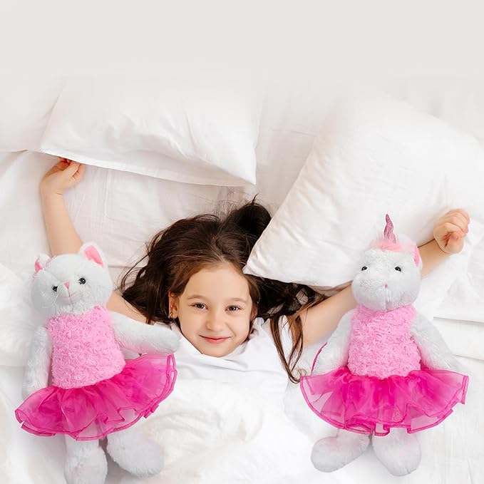 Ballerina Unicorn Stuffed Animal Cute Plush Unicorn in Tutu Skirt Birthday Dance Recital Gifts for Girls Kids 21’’White