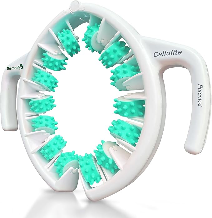 TESMED Cellulite Manual Massager Roller – Made in Italy, Patented Cellulite Massage Tool, Fascia Blaster for Legs, Supports Lymphatic Drainage, Based on the CPM™ Convergent Pressure Method