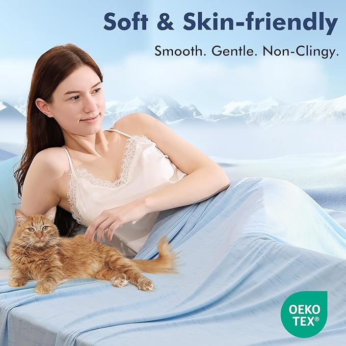 Elegear Double-Sided Arc-Chill® 3.0 Cooling Blanket for Hot Sleepers, Throw | Q-Max>0.5 Cooling Fabric, Absorbs Heat to Keep Body Cool, Lightweight Summer Blankets for Night Sweats & Menopause, 51"x67"