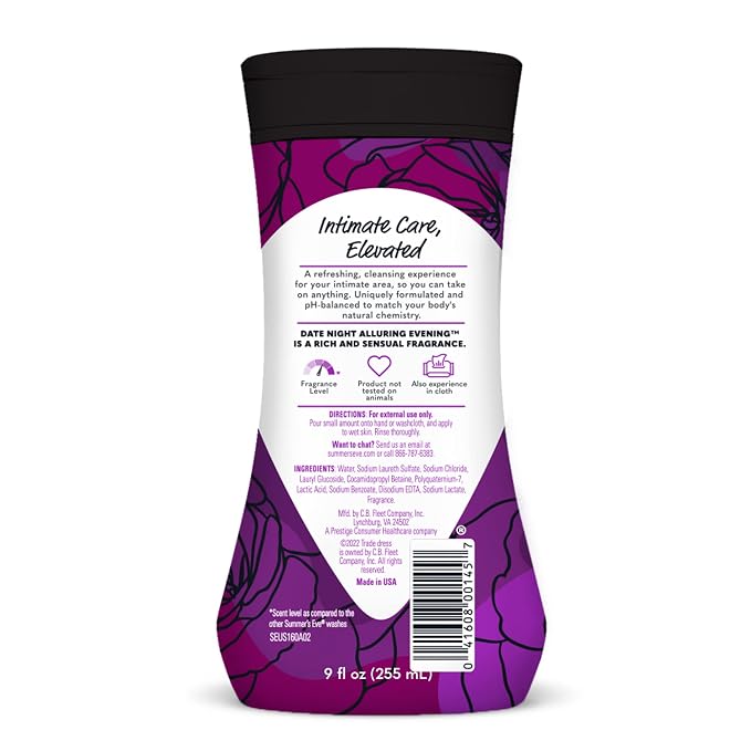 Summer’s Eve Date Night Alluring Evening Refreshing Daily All Over Feminine Body Wash, Removes Odor, Feminine Wash pH Balanced, 9 fl oz