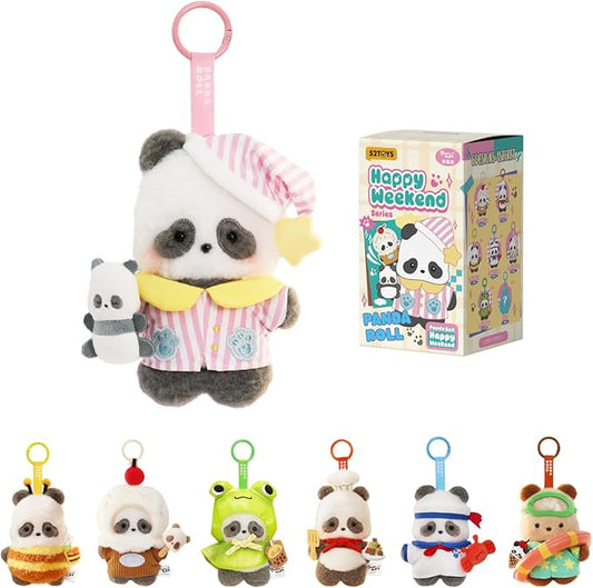 52TOYS Panda Roll Happy Weekend Series Blind Box Stuffed Animal Plush Toy with Soft and Adorable Design, 1PC Perfect for Cuddling, Display, and Unique Posing, Ideal Gift for Panda Enthusiasts