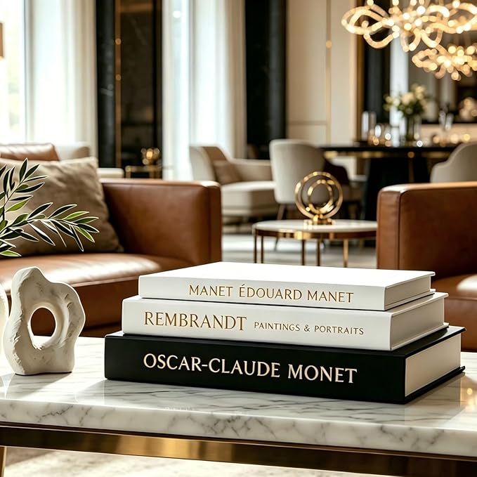Decorative Faux Books Storage Box, Modern Stacked Books for Shelf & Table Decor, Multi-Functional Ornament for Photo Storage & Living Room Decoration
