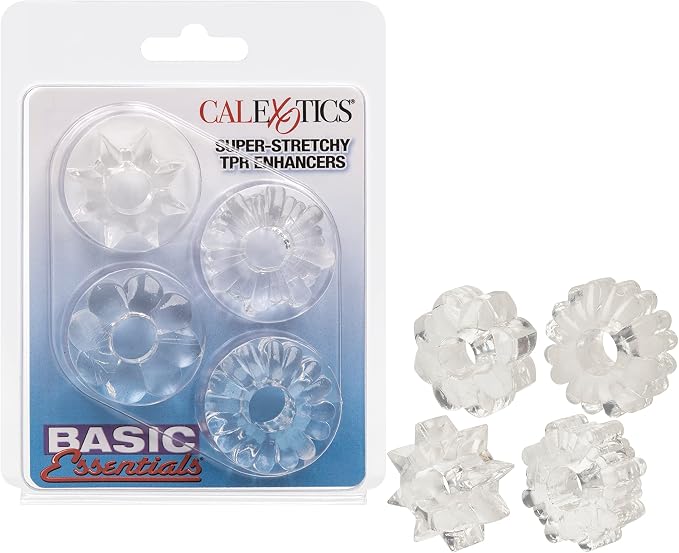 California Exotic Novelties Basic Essentials Super Stretchy Tpr Enhancers, Clear