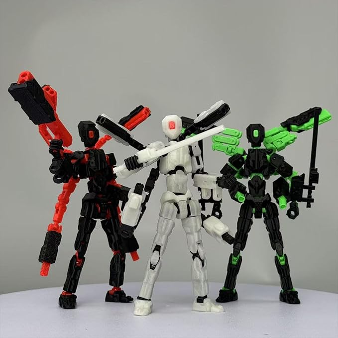 T13 Action Figure Set (Assembly Completed),3D Printed Multi-Jointed Movable,Nova 13 Figures Desktop Decorations for Game Lovers Toy (Black)