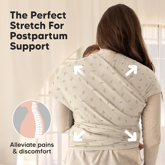 KeaBabies Baby Wrap Carrier - All in 1 Original Baby Carrier Newborn to Toddler Sling, Easy to Wear, Hands Free Bonding, Lightweight, Breathable Infant Wraps (Leafy)