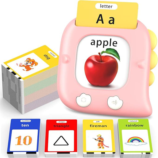Kidzdo Toddler Talking Flash Cards with 560 Sight Word, Christmas Birthday Gifts for Ages 2-6 Girls, Autism Sensory Toys, Montessori Speech Therapy Learning Toys for 2 3 4 5 6 Year Old Kids, Pink