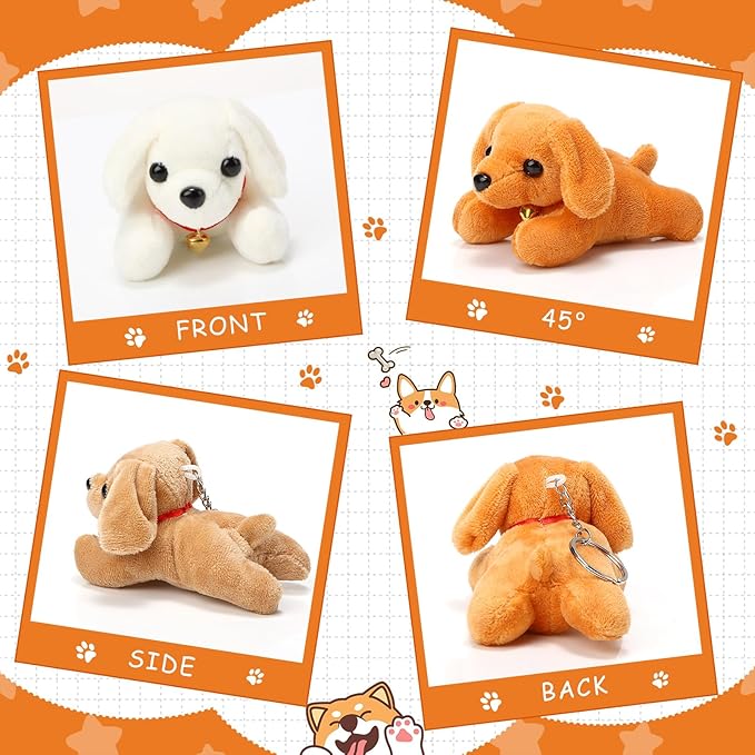 Sosation 20 Pcs Mini Stuffed Animal Dog Bulk Adopt a Puppy Favors Soft Puppy Gift Party for Kids Graduation Birthday Party Charity Donation Classroom Goodie Stuffer (Simple Style,Delicate Color)