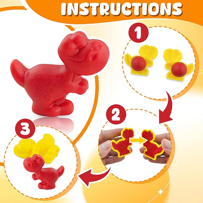 Dinosaur Dough Tools Set for Kids, 27 PCS Dinosaur Molds and Accessories for Creative Fun, Dough Starter Kit for Kids Ages 2-8, Random Color