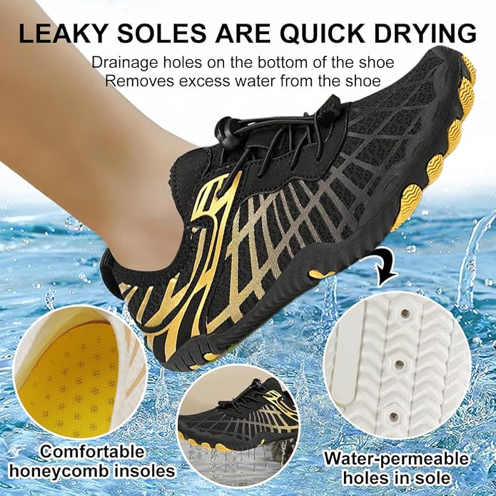 ELETON Barefoot Shoes Women Men Footwear, Wide Toe Box Hiking Zero Drop Non-Slip Quick-Dry River Boat Pool Beach Water Shoes, Lightweight Swimming Running Walking Sneakers Unisex