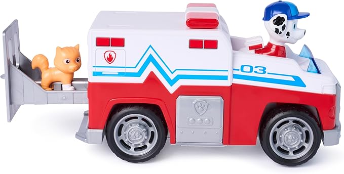 Paw Patrol: Search & Rescue, Marshall Rescue Responder Vehicle with 2 Figures, Toy Truck with Pull-Back Action, Kids Toys for Boys & Girls Ages 3+