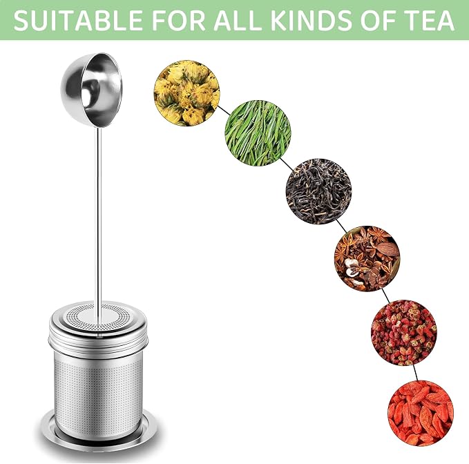 Numola Premium Tea Infuser | Extra Fine 304 Stainless Steel, Tea Strainer with Spoon Handle, Versatile Tea Ball, For Brewing Loose Leaf Tea