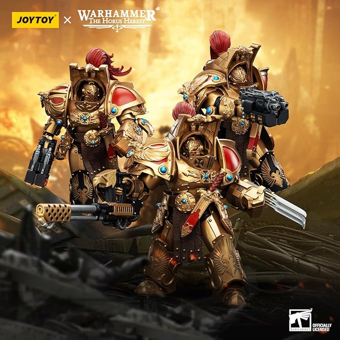 JOYTOY Warhammer The Horus Heresy Legio Custodes Aquilon Terminator Squad Set 3, 1:18 Scale 5.4in Action Figure Mecha Joy Toy Collection Model
