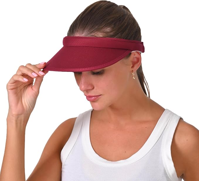 4 Pack Sun Visor Hats Women Men Clip on Cotton Wide Brim Visors Hat Outdoor Sports Golf Beach Travel Tennis Caps