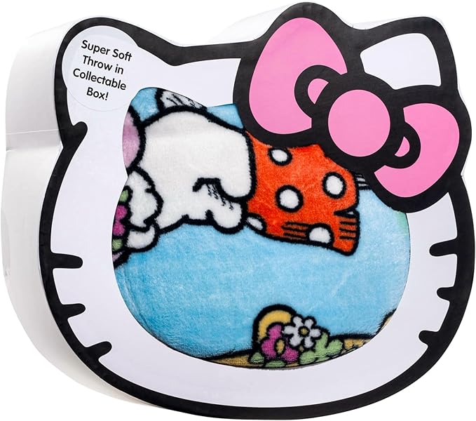 Hello Kitty Throw Blanket with Gift Box - Throw Measures 46 x 60 Inches – Super Soft Special Edition Fleece Bedding