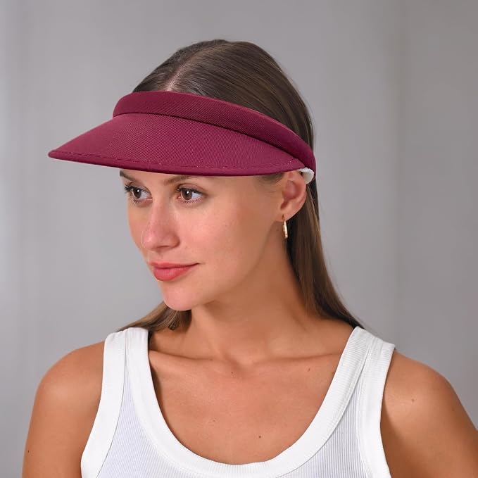 2 Pack Sun Visor Hats Women Men Clip On Wide Brim Visors Hat Outdoor Sports Golf Beach Travel Tennis Caps