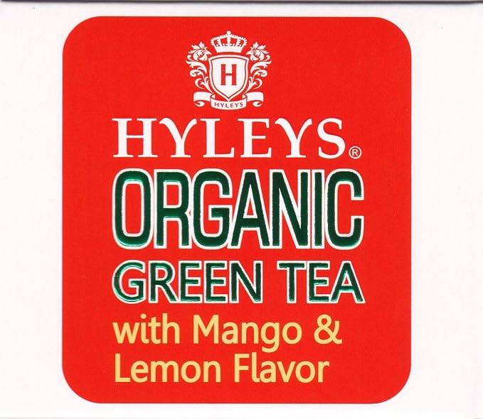 Hyleys Organic Green Tea Mango and Lemon Flavor - 25 Tea Bags (Pack of 2)