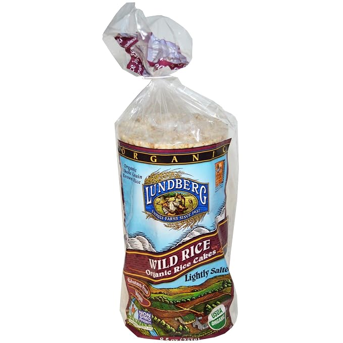 Lundberg, Wild Rice, Organic Rice Cakes, Lightly Salted, 8.5 oz(Pack of 2)